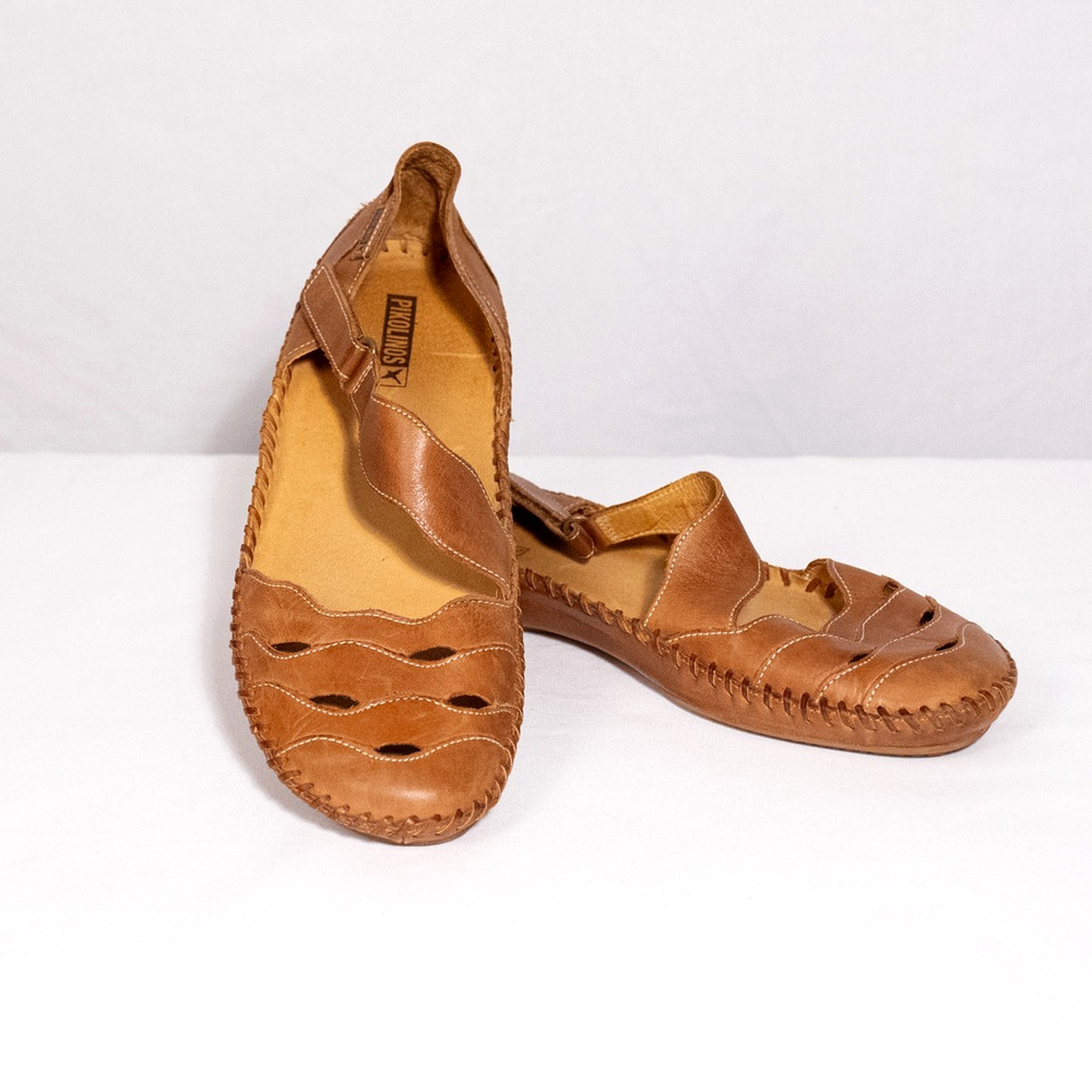 Pikolinos Puerto Vallarta Strappy Leather Sandals EU Size 42 US 11 Brandy Brown